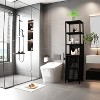 TiramisuBest 30" Modern Bathroom Vanity with Ceramic Sink, Blurred Glass Doors, Matte Black Handles, Large Storage, Rubber Wood Frame, Black - 2 of 4