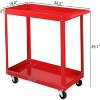 Karl Home 2 Tier Rolling Tool Cart in Red - 3 of 4