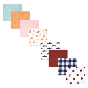 Hudson Baby Infant Girl Cotton Flannel Receiving Blankets Bundle Set, Pumpkin Spice Apple Orchard, One Size - 1 of 3