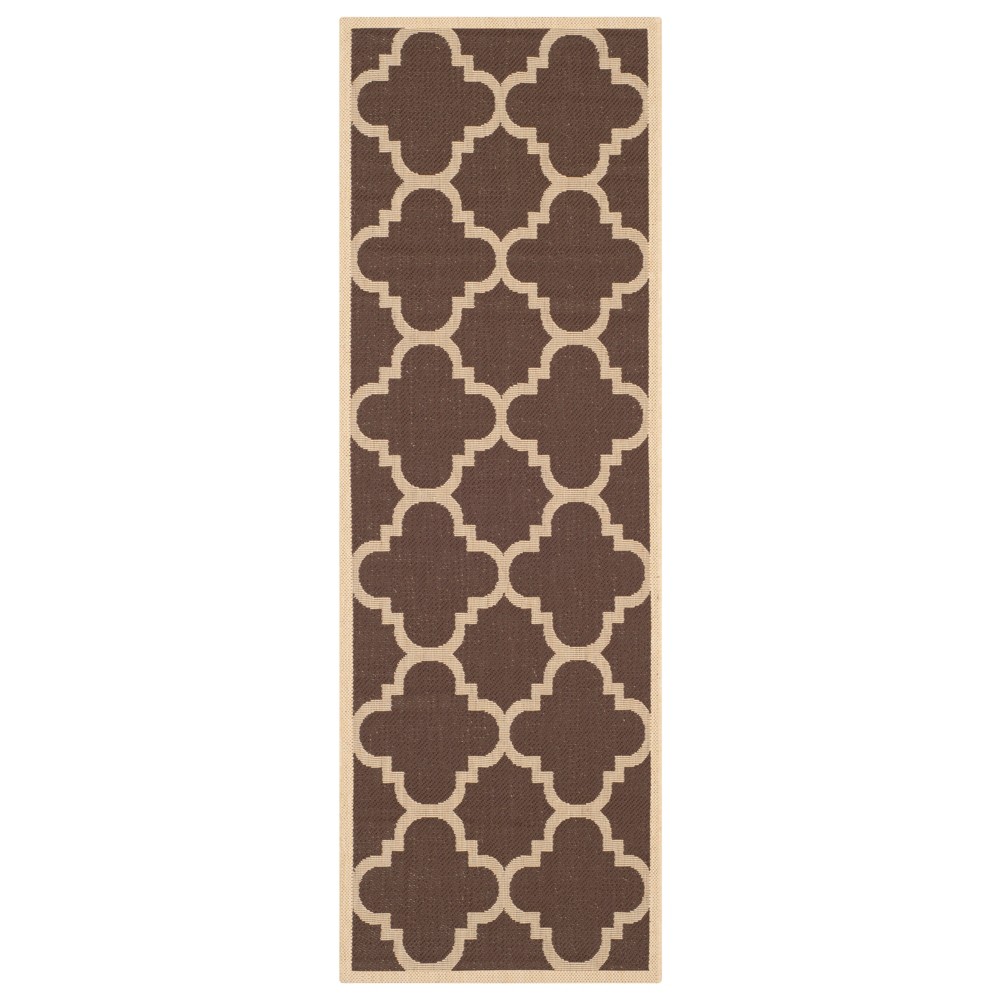 2'3in x 10' Richmond Runner Outdoor Rug Dark Brown - Safavieh
