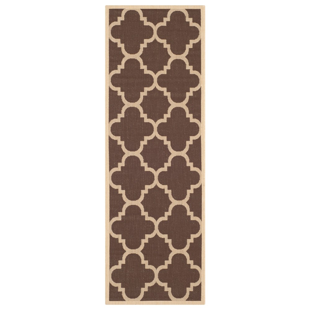 2'3in x 10' Richmond Runner Outdoor Rug Dark Brown - Safavieh