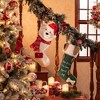 Aoibox 21 Inch Green Red White 3D Dog Christmas Stocking Plush Personalized Fireplace Hanging Ornament for Holiday Decor 1 Piece - 3 of 4