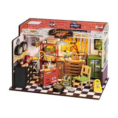 ROBOTIME 3D Wooden Puzzles Building Kit DIY Garage Workshop, Multicolored, 9.4"*5.9"*6.7"