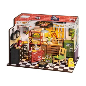 ROBOTIME 3D Wooden Puzzles Building Kit DIY Garage Workshop, Multicolored, 9.4"*5.9"*6.7" - 1 of 4