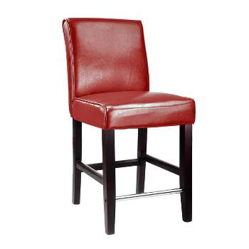 Antonio Counter Height Barstool with Bonded Leather Seat - CorLiving