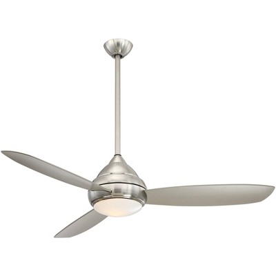 58" Minka Aire Modern Outdoor Ceiling Fan with LED Light Brushed Nickel Silver Wet Rated for Patio Exterior Porch Gazebo Garage
