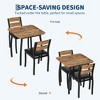 Dining Table Set for 2, 3 Piece Small Kitchen Table and 2 Upholstered Chairs with Metal Frame & Wood Grain Tabletop - 2 of 4