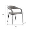 HomeRoots Set of Two Gray And Black Upholstered Polyester Open Back Dining Arm Chairs - 3 of 4