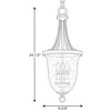 Progress Lighting, Crescent Heights, 3-Light Foyer Pendant, Brushed Nickel, Clear Seeded Glass, Rope Detailing - 2 of 2