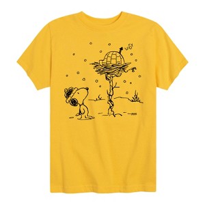 Boys' - Peanuts - Snoopy Woodstock Igloo Short Sleeve Graphic T-Shirt - 1 of 4