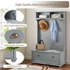 FURNIinspire Hall Trees Classic Hall Tree Clothes Rack Coat Rack Entryway Bench With Open Shelves, Shoe Cabinets For Hallway, Gray, 18.5"*40"*64.5" - 4 of 4