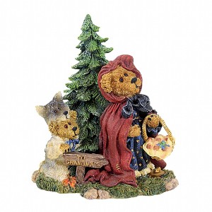Boyds Bears 5.25 In Lil' Red With B.B. Woof...Going To Grandma's Fairy Tale Bearstone Wolf Animal Figurines - 1 of 3