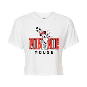 Women's - Disney - Minnie Name Soccer Cropped Graphic T-Shirt - 1 of 4