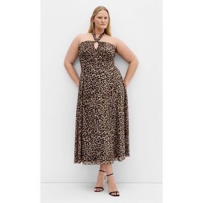 Women's Plus Size Everlee Animal Print Maxi Dress - taupe | CITY CHIC