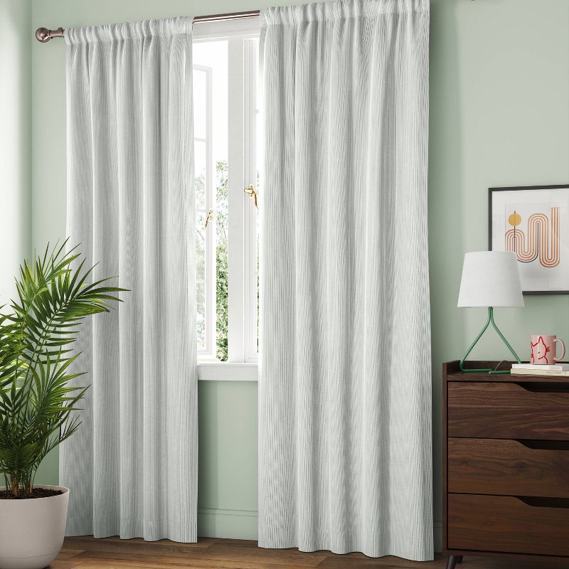 4pk Blackout Baby Striped Window Curtain Panels Gray/Ivory - Room Essentials™, 3 of 7