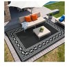 Gray-black-8*10 feet  Outdoor Area Rug Waterproof Plastic Straw Camping Rugs Modern Stylish Geometric Reversible Light Weight Portable Mat UV Resista - 3 of 4