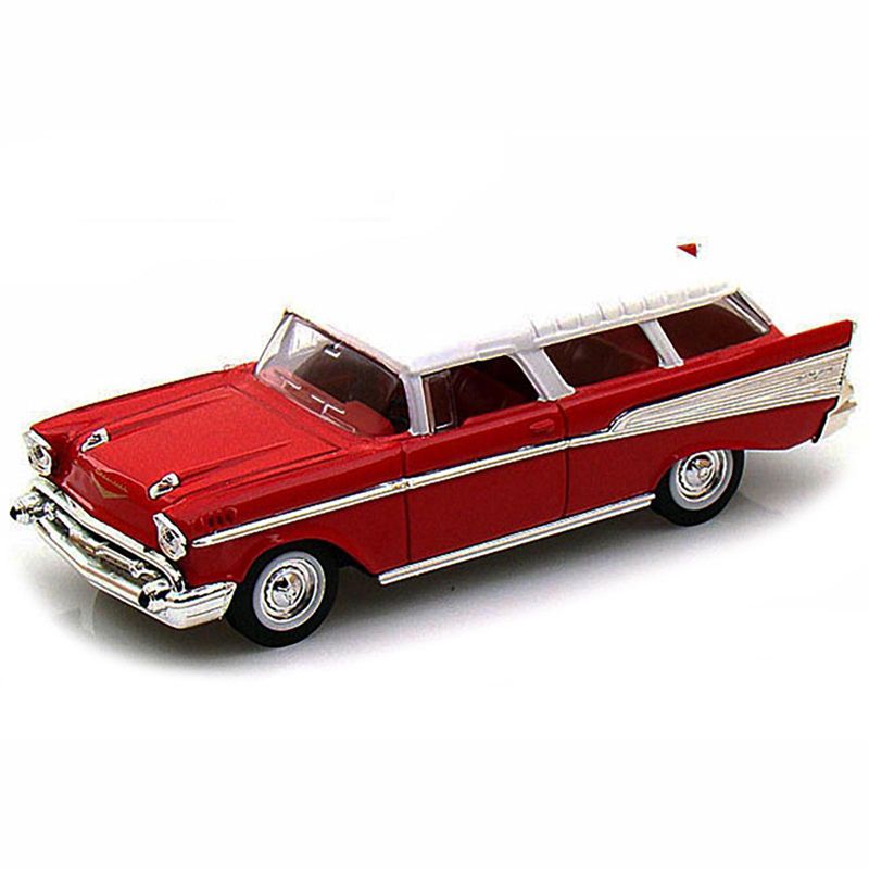 1957 Chevrolet Nomad Red with White Top 1/43 Diecast Model Car by Road Signature, 2 of 4