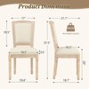 SKRAN French Dining Chairs Set of 2, Upholstered Vintage with Square Backrest with Solid rubberwood Leg for Dining Room Bedroom Kitchen, Beige A - 3 of 4