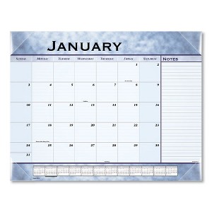 Slate Blue Desk Pad, 22 x 17, Blue Sheets, Clear Corners, 12-Month (Jan to Dec): 2025 - 1 of 4