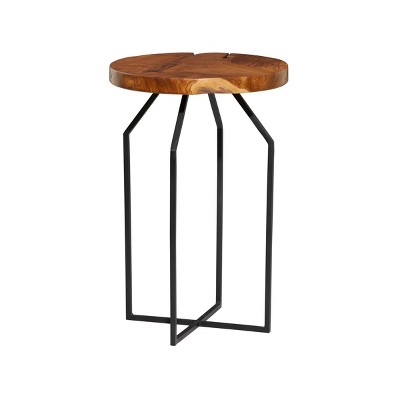 Contemporary Teak Wood Accent Table Brown - Olivia & May