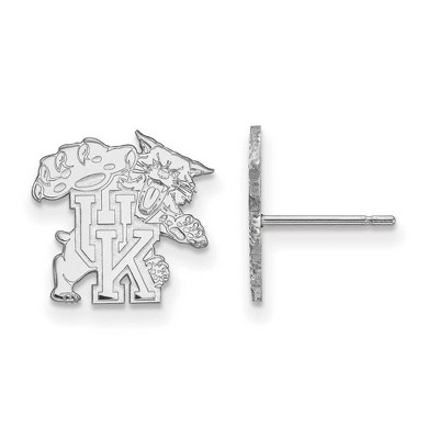 Black Bow Jewelry 14k White Gold Kentucky Wildcats NCAA Post Earrings