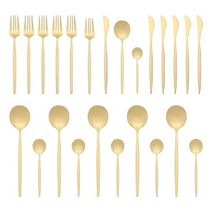 REGALWOVEN 24 Pcs 1 Set Stainless Steel Mirror Polished Serving Sets - 1 of 4