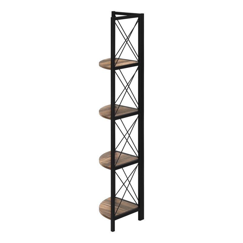 59.25" 4 Tier Mix Material X Design Etagere Bookcase - EveryRoom, 5 of 12