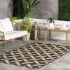 Nuloom Geometric 10x12 Indoor/Outdoor Area Rug for Living Room Patio Deck Front Porch Kitchen, Dark Grey/Beige - 2 of 4