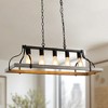 DORESshop 5-Light Farmhouse Pendant Island Light Gray Wood Hand-painted Frame with Metal Accents for Kitchen Dining Room Living Room No Bulbs Included - 3 of 4