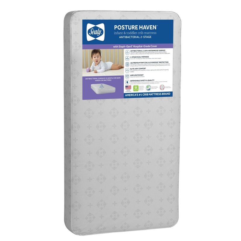 Sealy Posture Haven 2-Stage Crib and Toddler Mattress, 1 of 5