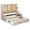 Twin Size Upholstered Daybed with LED Armrest Lights, Storage Shelves & Cabinets, Pull-Out Lift-Up Twin Trundle - 4 of 4