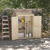 Outsunny Wooden Garden Shed Tool Storage with Double Magnet Doors, Garden Shed with Tilted Roof, 47.25"  x 22.5" x 72'', Natural - 3 of 4