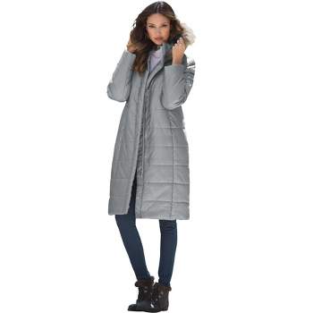 Roaman's Women's Plus Size Mid-Length Quilted Puffer Jacket