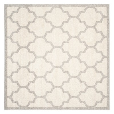 7'X7' Square Patio Rug  Beige/Light Gray - Safavieh