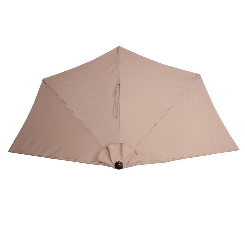 Half Round Patio Umbrella with Easy Crank – Compact 9ft Semicircle Outdoor Shade Canopy for Balcony, Porch, or Deck by Nature Spring (Beige), 4 of 8