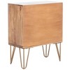 Solene 1 Drawer Nightstand - Natural/Brass - Safavieh. - 4 of 4