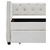 DOMETOUR Twin Sofa Bed Frame with Double Drawers, Modern Velvet Upholstered Sofa Bed Frame with Button Tufted, Beige - 4 of 4