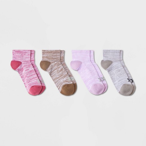 Women's 4pk Cushioned Random Feed Ankle Athletic Socks - All In Motion™  Assorted Colors 4-10 : Target