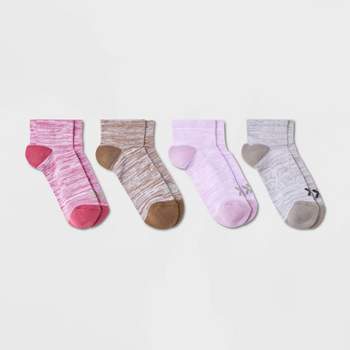 Women's 4pk Cushioned Random Feed Ankle Athletic Socks - All In Motion™ Assorted Colors 4-10