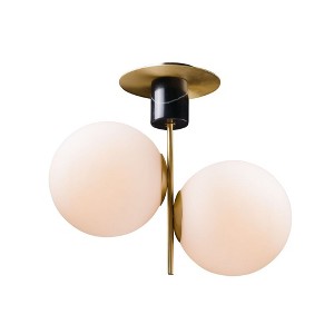 Maxim Lighting Vesper 2 - Light Semi-Flush Mount in  Satin Brass/Black - 1 of 4