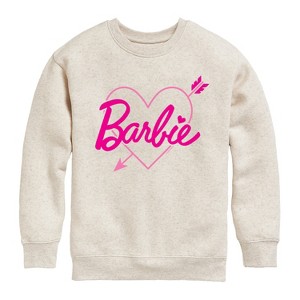 Boys' - Barbie - Barbie Arrow Heart Logo Graphic Long Sleeve Fleece Sweatshirt - 1 of 4