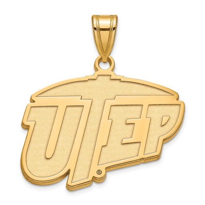 Black Bow Jewelry 10k Yellow Gold Texas at El Paso Miners NCAA Large Pendant