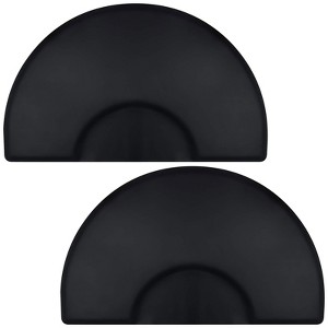 Saloniture 3 ft. x 5 ft. Salon & Barber Shop Chair Anti-Fatigue Floor Mat - Black Semi Circle 1/2" Thick - 2 Pack - 1 of 3