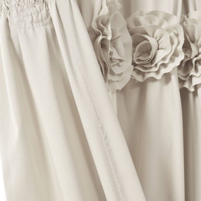 Neutral Beige Polyester Sheer Rod Pocket Window Panel