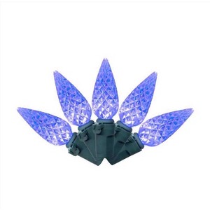 Celebrations Classic LED C6 Blue 100 CT String Christmas Lights 297 FT - 1 of 1