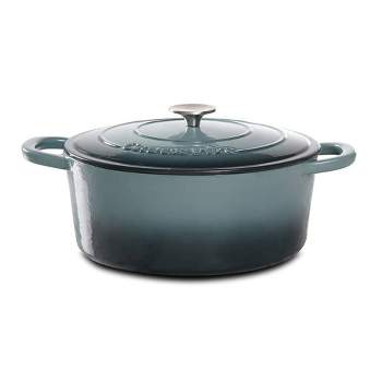 Uno Casa Enameled Cast Iron Dutch Oven with Lid - 6 Quart Enamel Coated Cookware Pot with Silicone Handles and Mat