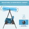 3-Seat Outdoor Porch Swing Chair with Adjustable Canopy, Cushion and Pillows for Garden, Poolside - 4 of 4