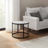 Royal Hampton, 23 Inch Side End Table, Modern Round Marble Top, Classic Iron Frame - 2 of 4