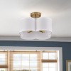 Dewdrop 4-Light Semi-Flush Mount Off-White Fabric Drum Shade Ceiling Light - 4 of 4