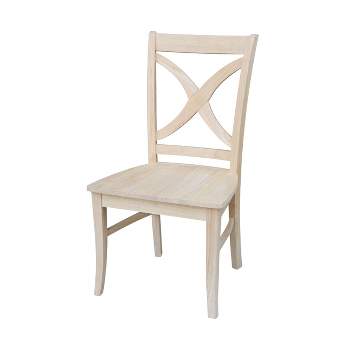 Set of 2 Vineyard Curved X Back Chair Unfinished - International Concepts